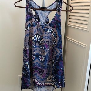 Multicolored razor back tank top